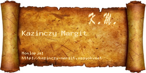 Kazinczy Margit névjegykártya