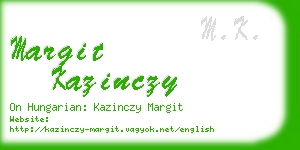 margit kazinczy business card